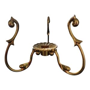 Vintage PartyLite Solid Brass Reversible Candle Holder Floral Home Decor